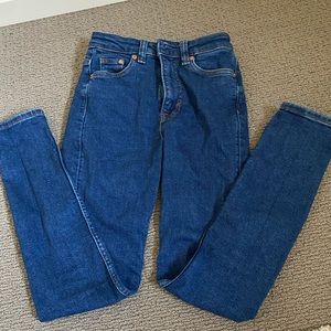 Dark Blue H&M High Rise Denim Jeans